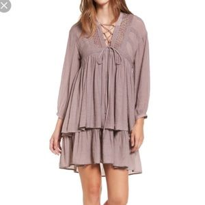 Sun and shadow pheasant dress S mauve purple dress